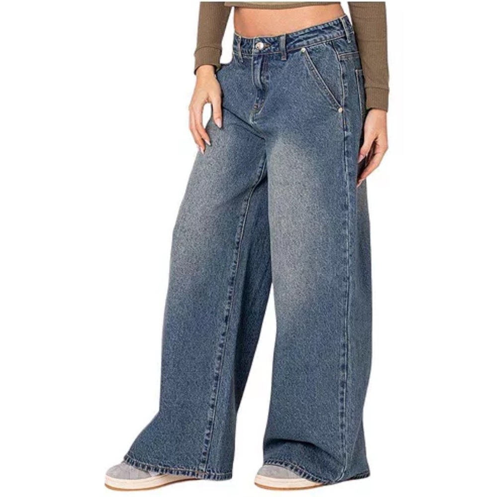 Edikted supper baggy wide leg denim jeans - Picture 3 of 15